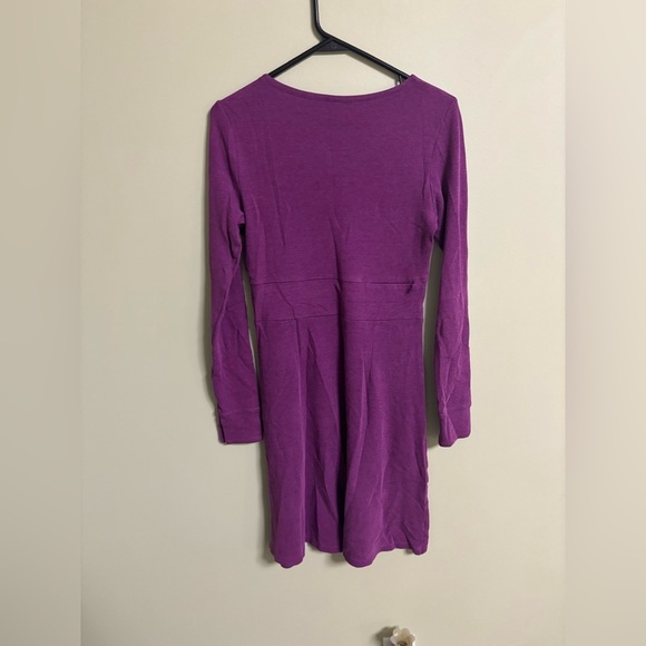 Horny Toad & co Long Sleeve Jersey Dress Purple Tencel Cotton V-Neck Size Small - Picture 2 of 8